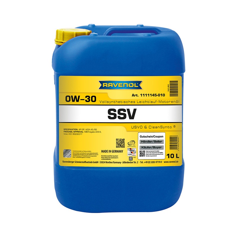 Моторное масло RAVENOL SSV Fuel Economy SAE 0W-30 (10л) фото 1