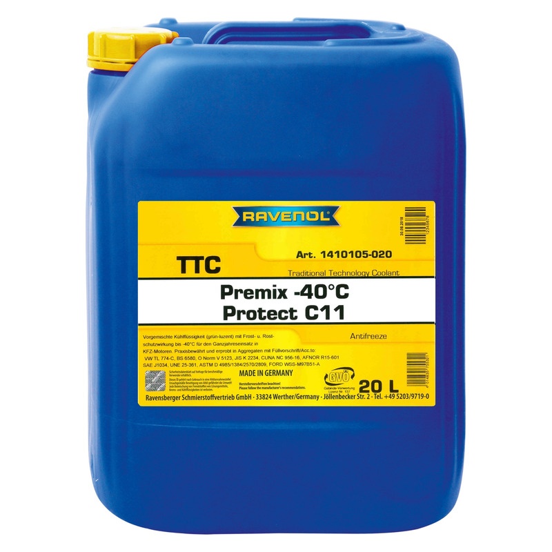 Антифриз готовый RAVENOL TTC Premix -40°C Protect C11 (20л) фото 1