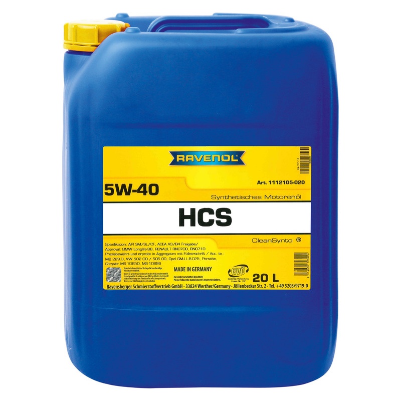 Моторное масло RAVENOL HCS SAE 5W-40 (20л) фото 1