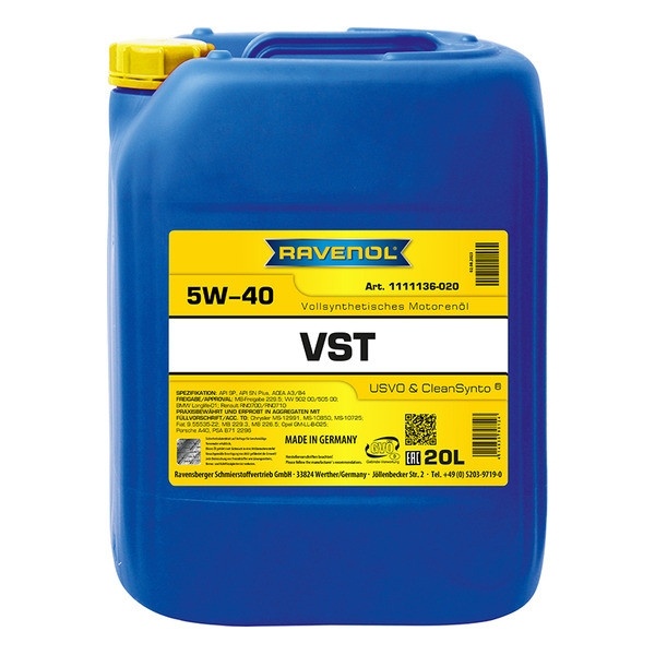 Моторное масло RAVENOL VST SAE 5W-40 (20л) фото 1