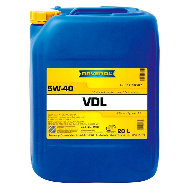Моторное масло RAVENOL VDL SAE 5W-40 (20л) фото 1