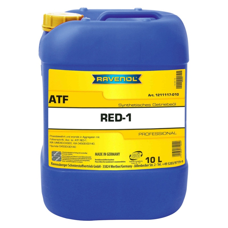 Трансмиссионное масло RAVENOL ATF RED-1 (10л) фото 1