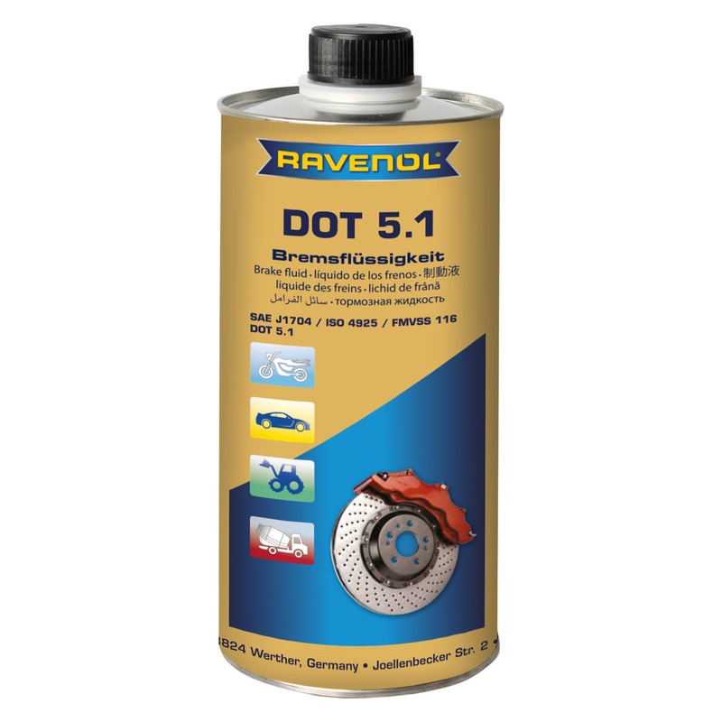 Тормозная жидкость RAVENOL DOT-5.1 (1л) фото 1