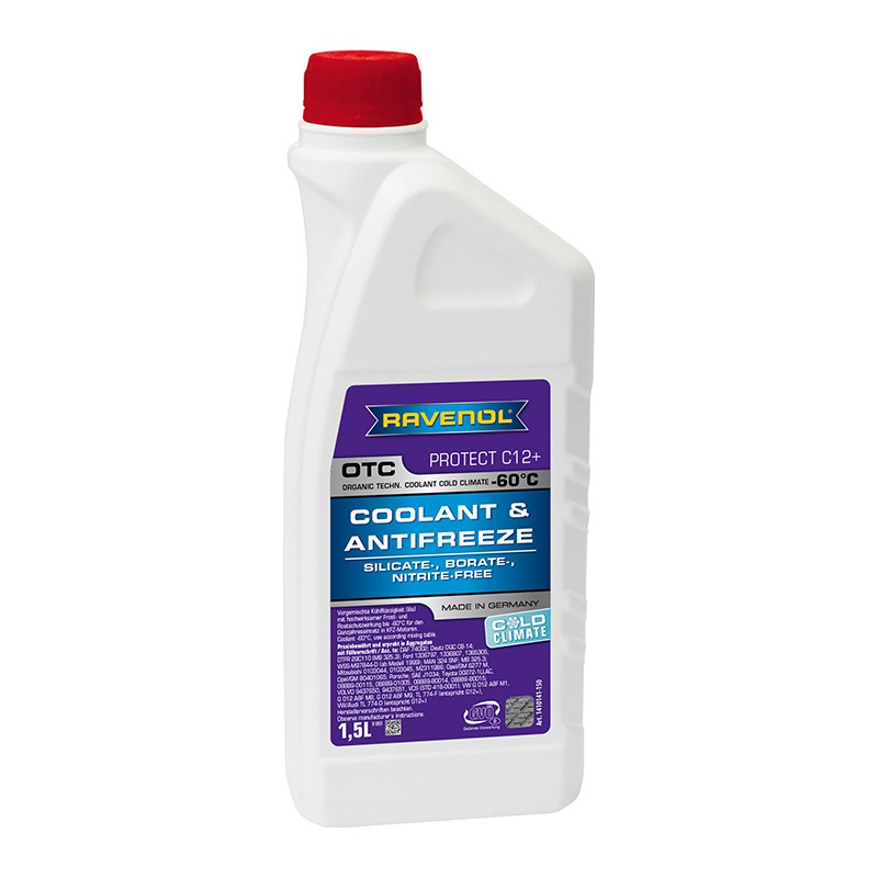 Антифриз готовый RAVENOL OTC COLD CLIMATE -60°С Protect C12+ (1,5л) фото 1