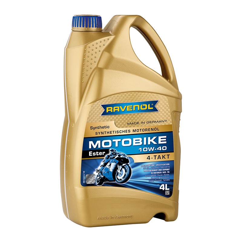 Моторное масло RAVENOL Motobike 4-T Ester SAE 10W-40 (4л) фото 1