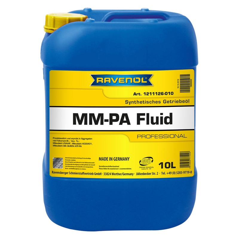 Трансмиссионное масло RAVENOL ATF MM-PA Fluid (10л) фото 1