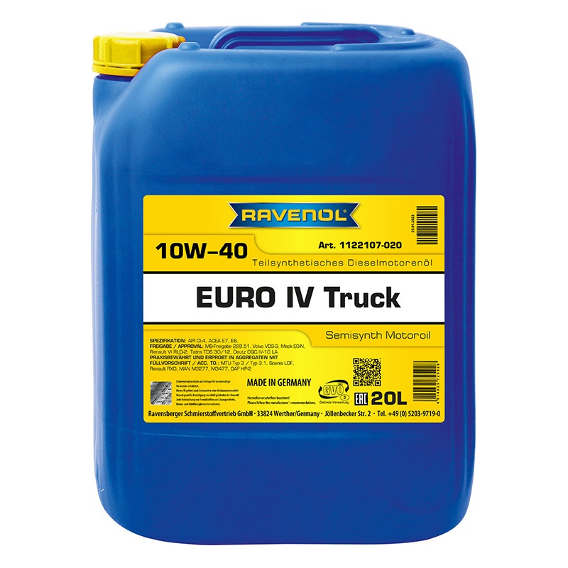Моторное масло RAVENOL Euro IV Truck SAE 10W-40 (20л) фото 1
