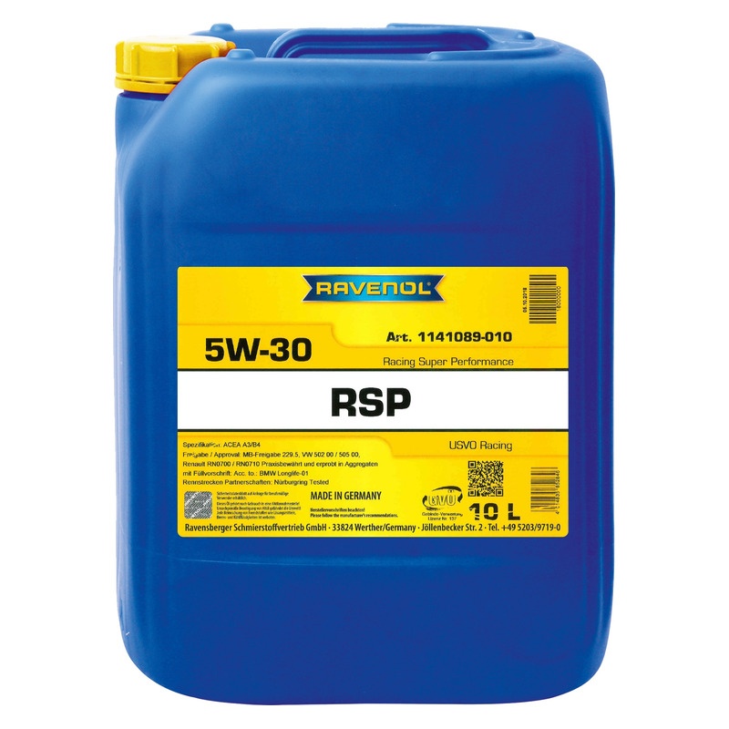Моторное масло RAVENOL RSP Racing Super Performance SAE 5W-30 (10л) фото 1