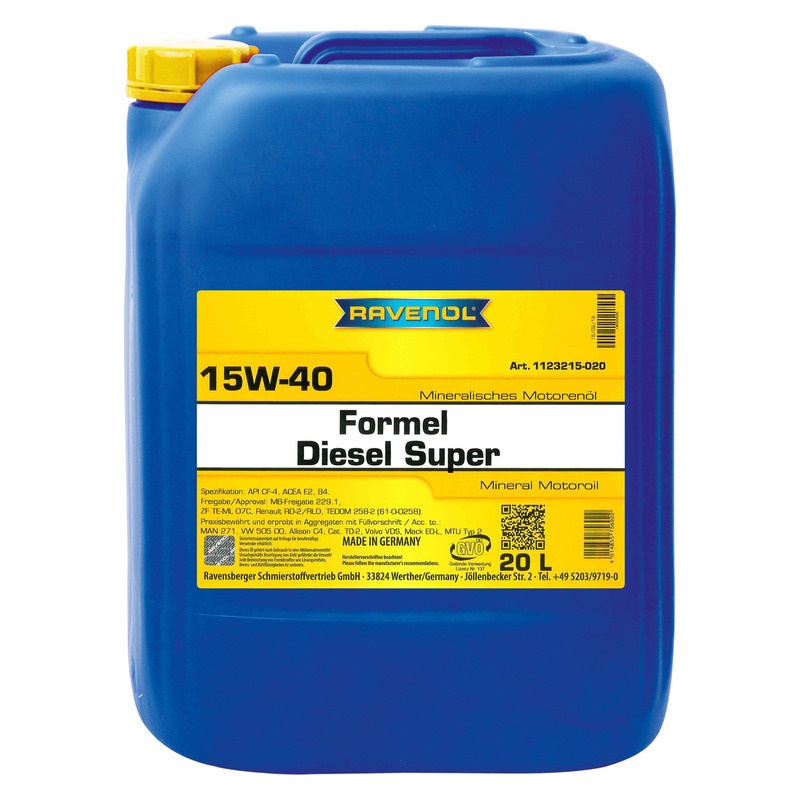 Моторное масло RAVENOL Formel Diesel Super SAE 15W-40 (20л) фото 1