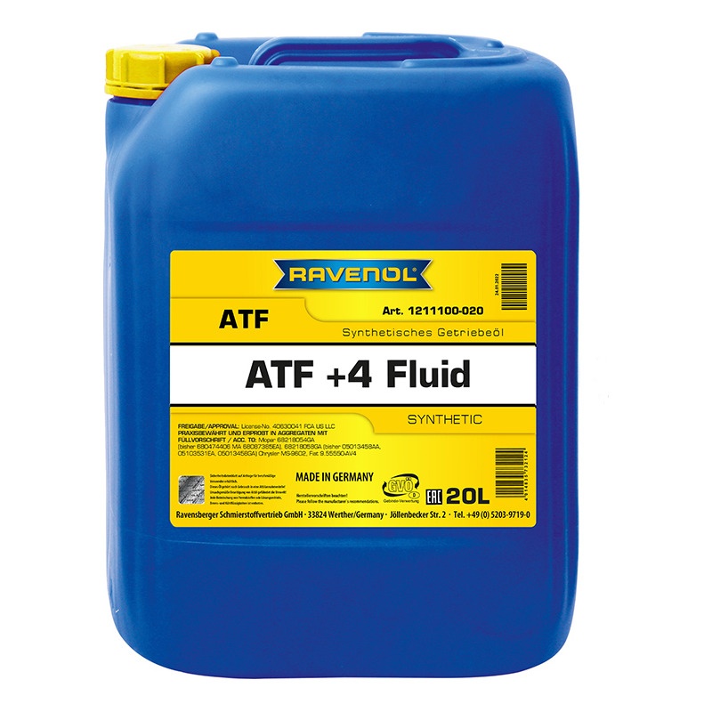 Трансмиссионное масло RAVENOL ATF+4 Fluid (20л) фото 1